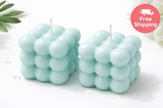 Pack of 2 Premium Square Decorative Candles for Home Decoration